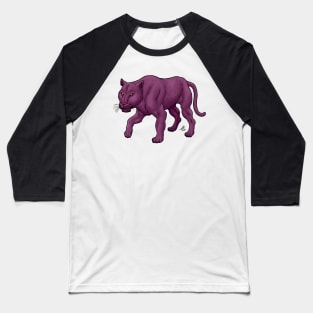 Purple Alien Cat Baseball T-Shirt